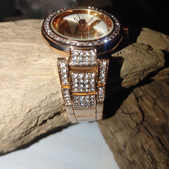 Wristwatch Michael Kors Logo Stainless Steel Rose Gold Watch Crystal Accents main image 2
